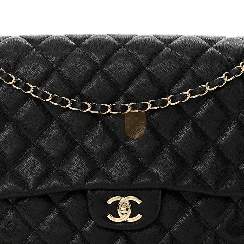 CHANEL CAVIAR QUILTED XXL TRAVEL FLAP BAG BLACK AS4661 (41*27*11cm)